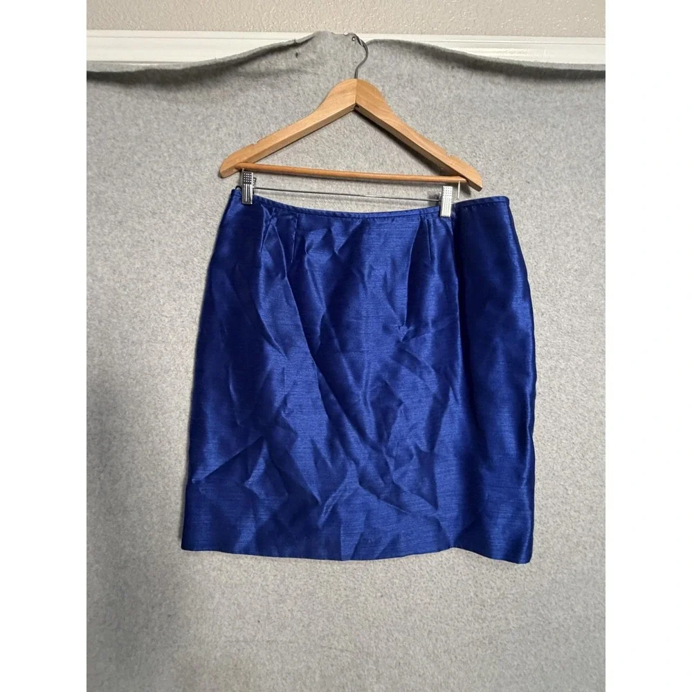 Le Suit Skirt Suit Womens 16 Blue 2 Piece Jacket Skirt Lined Career Workwear
